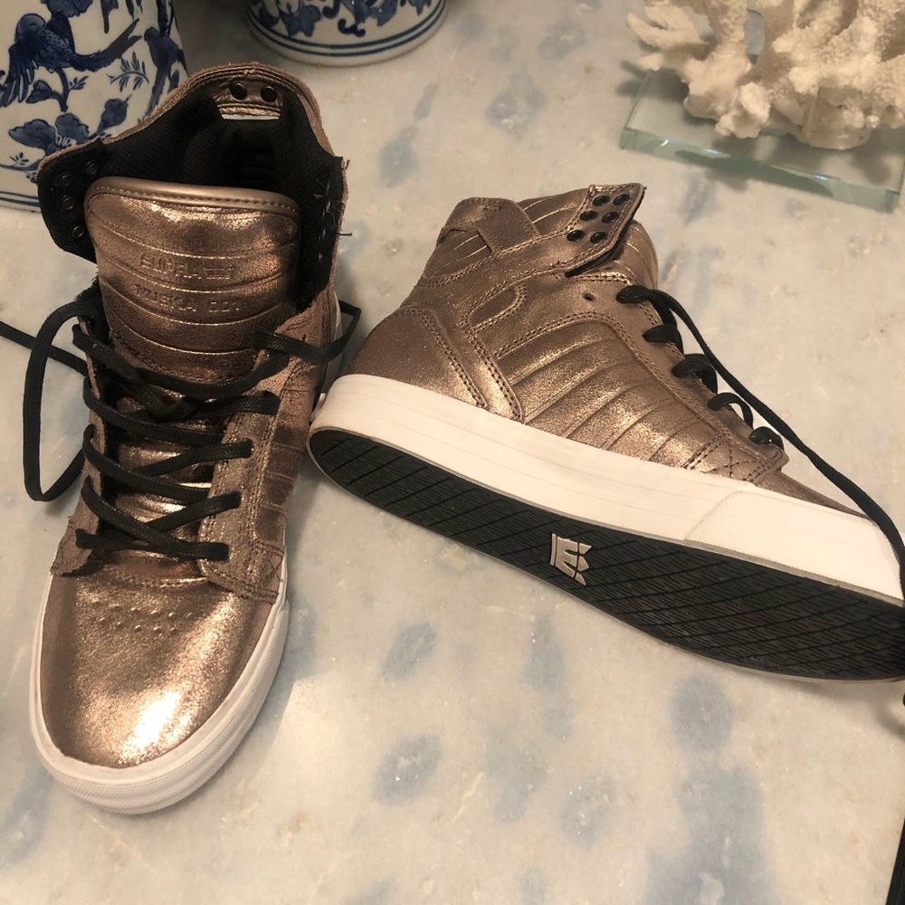 Rose Gold Metallic Supra High Tops